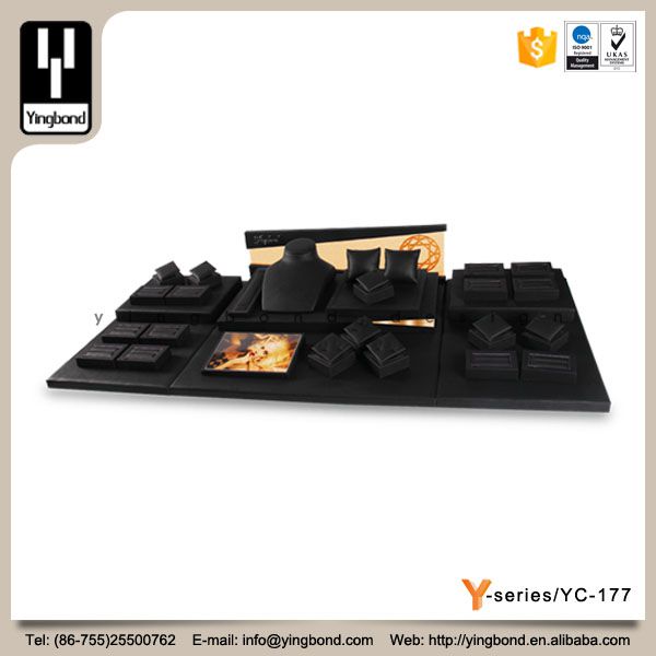 Black Pu Leather Fine Processing Customize Jewelry Display