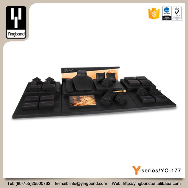 Black Pu Leather Fine Processing Customize Jewelry Display