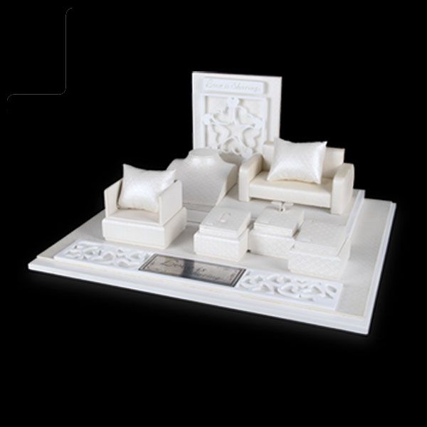 Beautiful With Logo 6 Pieces Sets Carving Acrylic And Pu Leather Jewelry Display