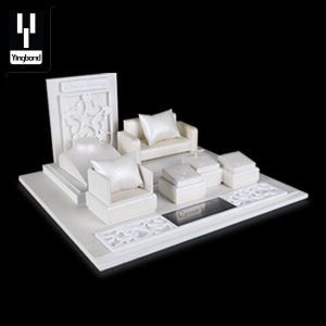 Beautiful With Logo 6 Pieces Sets Carving Acrylic And Pu Leather Jewelry Display