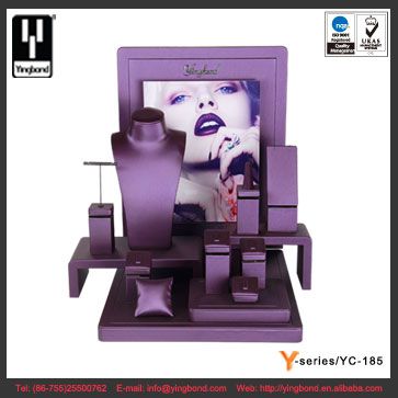 Deluxe Purple Faux Leather Jewelry Display Set