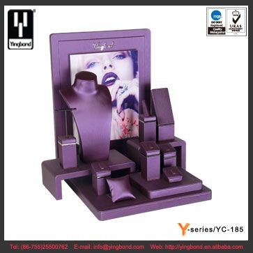 Deluxe Purple Faux Leather Jewelry Display Set