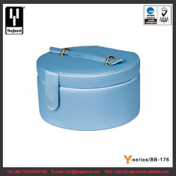 Jewelry Box Set For Women Small And Portable Blue PU Leather Jewelry Travel Case
