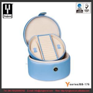 Jewelry Box Set For Women Small And Portable Blue PU Leather Jewelry Travel Case