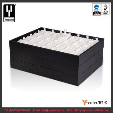High Quality Luxury Functional Coffee PU Leather with Drawer Jewelry Display Tray Shop Decoration Weeding Ring Charms Tray