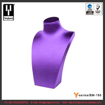 White Champagne Purple Microfiber Necklace Bust Display Mannequin Jewelry Display Stand