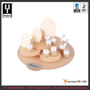 Round Shape Champagne Painted Acrylic Material Jewelry Display Set