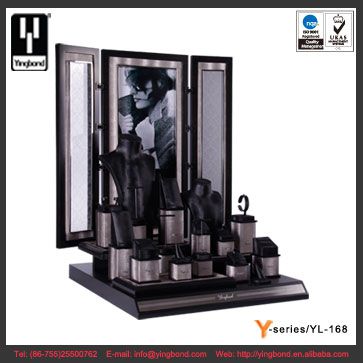 Acrylic Jewelry Display Stand High-end Countertop Wooden Jewelry Display Stand with Backdrop Base for Necklace Watch